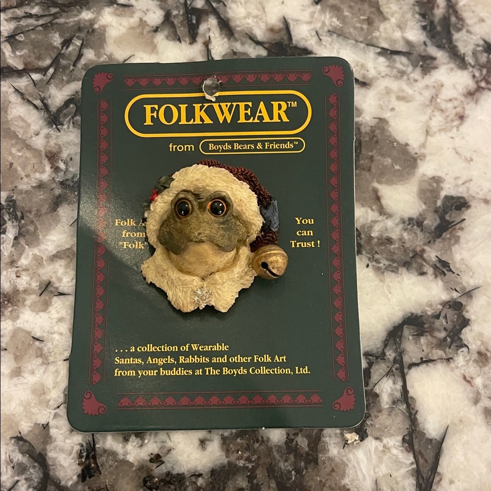 Folkwear By Boyds Bears & Friends Vintage Frog Christmas Pin